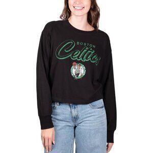 Women's NBA Team Crop Top Soft Cotton Polyester Small Black Celtics